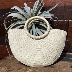 No Brand Tag Elegant Cream Woven Mini Handbag